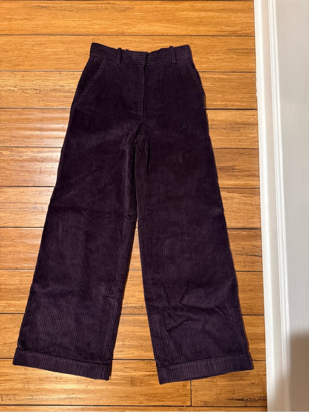 COS Corduroy Wide-Leg Pants in Deep Plum